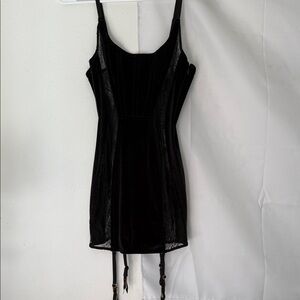 Victoria’s Secret Black Velvet Dress with Lace Accents
